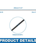 Diagram showing dimensions of Beefy Mountain Bike Spokes 14G 295mm Steel Black 36Pcs Replacement Set For Rims Hubs And All Weaving Styles