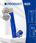 Front view of SHDIATOOL 5-piece diamond core drill bits, 10 mm (3/8 in), for porcelain tile and stone; triangle shank.
