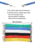 22AWG silicone cables showing 2.54mm pitch, pre-crimped ends for 2.54mm Pitch Connector Kit Compatible With XH Series Sockets And Plugs.
