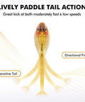 Shadtale Soft Fishing Lure With Bkk Hooks Trembly Sinking And Vibrating Paddle Tail Swimbait, showing lively paddle tail.