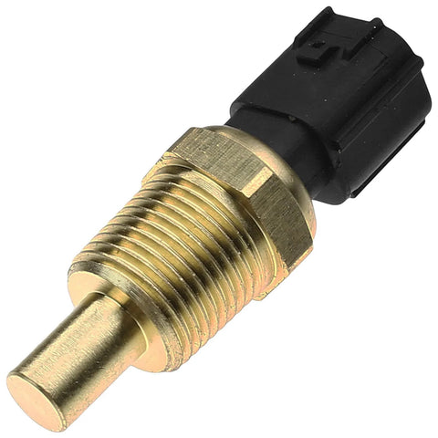Side view: coolant temperature sensor with brass threaded body and black plastic connector