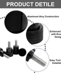 Close-up of Six Pack M4 X 10Mm Knurled Thumb Screws With Knurled Grip Round Flat Head Clamping Knobs For Computer And TV Mounts.