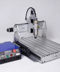 Heavy Duty 3 Axis Cnc Router 6040 Engraving Machine With A Kickass 2200 Watt Spindle And Hg20 Linear Rails On A Sturdy T Slot Table, front view.