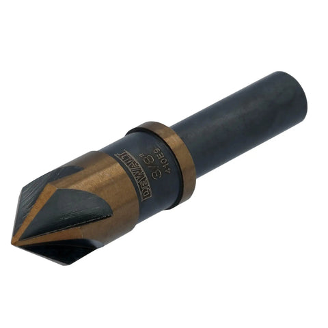 Heavy Duty Badass 3/8 Inch High Speed Steel Countersink Drill Bit With An 82 Degree Sharp Tip and Black And Gold Oxide Coating.