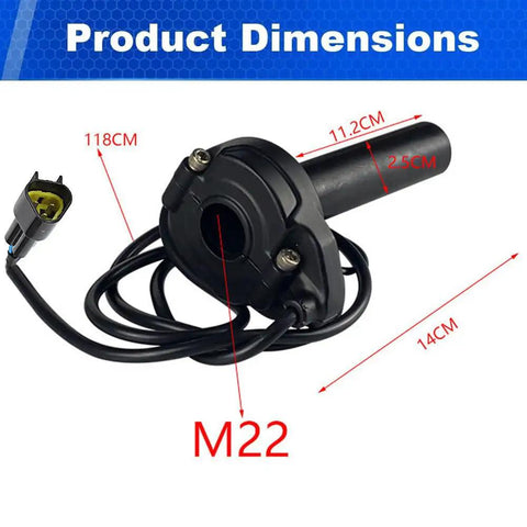 Full Twist Throttle Handle Kit With Male Connector, Rolling Bearing And Cable For IN10 Valtinsu Strike Shadow SX Electric Dirt Bikes, Blue Brown Wire Updated, Plug And Play No Rewiring Required Ready To Install