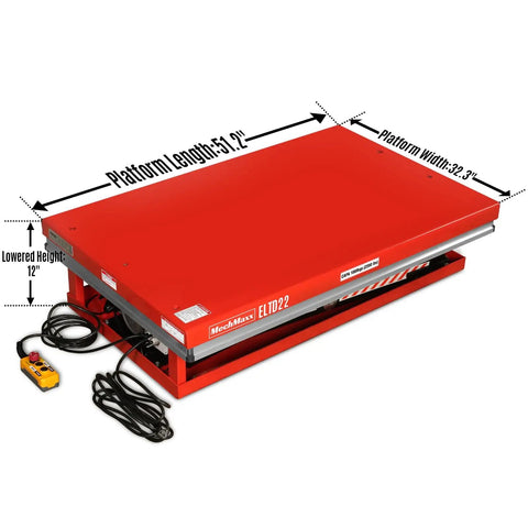 Heavy Duty Electric Hydraulic Double Scissor Lift Table Packing A Badass 2200 Lb Capacity And Dependable 110V Motor Engineered For Warehouse Material Handling And Shop Floors Built Tough To Haul Heavy Gear Smoothly Without Any Sweat Or Extra Strain