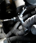 Right Angle Drill Attachment With Adjustable Adapter, Impact Fit, all-metal body used in tight engine space