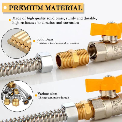 A Must Have Brass Fittings Kit 24 Piece NPT Adapters And Nipples Set For Pipework showcasing brass adapters and valves