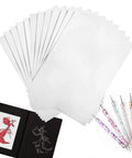 100 Sheets White Carbon Transfer Paper 11.7 By 8.3 Inches With Pattern Tracing Stylus For Wood Burning And Wood Carving Easy Pattern Transfer And Trace For DIY Craft Projects