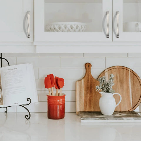 Kitchen with 10 Pack 4 Inch Brushed Satin Nickel Cabinet Handles And Pulls on white cupboards, showcasing modern satin nickel finish.