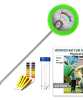 All In One Green Soil Moisture Meter Plant Water Monitor With Soil Hygrometer 200 Plus Plant Care Guide 100 pH Test Strips And Sample Tube No Battery Needed For Garden And Lawn