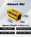 Speedy Pizza 1350mAh 6S LiPo Battery 22.2V 150C With XT60 Plug dimensions and specifications display
