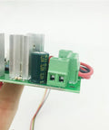 Side view of DC PWM Motor Speed Controller 6V To 30V With 6A Rated Current 10A Peak showing circuitry and connectors