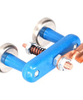 Heavy Duty Magnetic Welding Support Clamp With 36mm Spring Design features blue handle, aluminum alloy, and copper build for stable gripping.