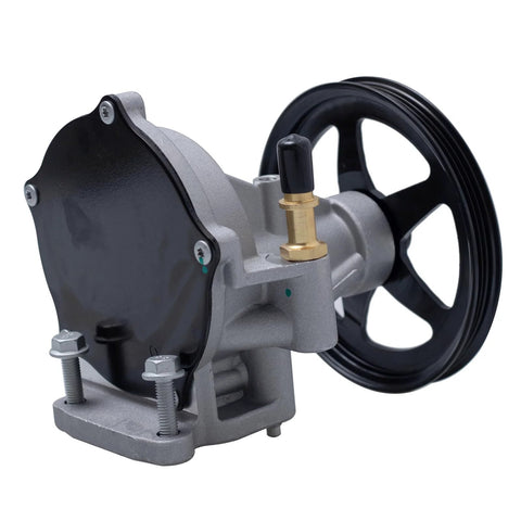 TUCAREST brake vacuum pump with black pulley and silver housing mounted on base