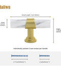Ten Pack Center Mount Cabinet Knobs And Barrel Drawer Pulls In Matte Black With Gold Accents, 2 inch length, zinc alloy, ideal for cabinetry.