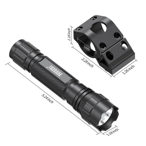 1200 Lumen Tactical Flashlight With M Lock Mount, Dual Switch Momentary And Constant On, Rainproof And Shockproof, Aluminum Body
