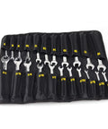 22 Piece Flex Head Ratcheting Wrench Set With Metric And SAE Sizes In Chrome Vanadium Steel Hand Wrenches Displayed in Carrying Bag