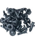 200 Pack Heavy Duty Car Bumper Plastic Rivet Holder Push Clips Door Trim Fastener Kit 8mm Solid Raw Material Smooth Texture Stable Holding Performance For Long Term Auto Body Assembly Repair Jobs, black plastic clips pile
