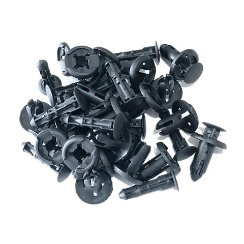200 Pack Heavy Duty Car Bumper Plastic Rivet Holder Push Clips Door Trim Fastener Kit 8mm Solid Raw Material Smooth Texture Stable Holding Performance For Long Term Auto Body Assembly Repair Jobs, black plastic clips pile