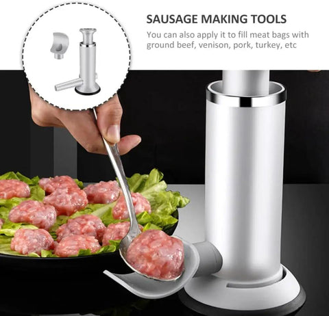 2 In 1 Vertical Sausage Stuffer And Meatball Maker Kit For Home Use Manual Sausage Making Machine with Dual Tubes and ABS Body