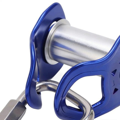 Heavy Duty Trolley For Cable With Quick Setup, Smooth Glide Zip Line Slack Line Gear in blue with metal components