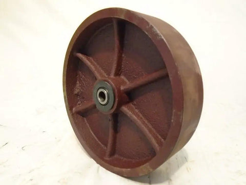 Set Of Four 8 By 2 Inch Heavy Duty Casters With Kingpinless Ductile Steel Wheels Delivering 2000 Lb Capacity Each Featuring Roll Like Butter Bearings 2 Swivel 2 Rigid For Rock Solid Tool Cart Builds - close-up view of a ductile steel wheel with bearings.