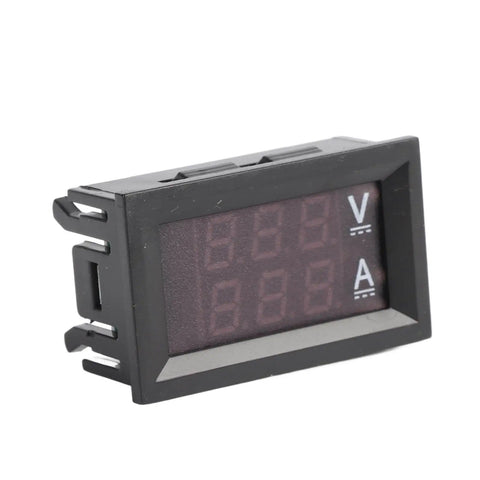 Dual LED Voltmeter Ammeter Panel Meter For Electronics Projects Up To 50A With Red And Blue Display No Brainer Readout