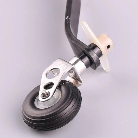 Carbon Fiber Landing Gear Tail Wheel Assembly Kit With Screws for Remote Control Airplanes showcasing PU wheel and aluminum core.
