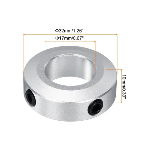 Rock Solid Aluminum Shaft Collars 0.67 Inch Bore Pair With A Slam Tight Set Screw Grip Perfect For Locking Down Motor Shafts And Conveyor Drives On Any Busy Shop Floor