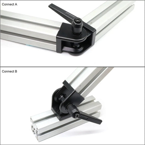 4 Pack Black Aluminum Extrusion Pivot Hinge Sets With Swivel Degree Brackets And Hardware For 1010 1020 2525 T Slot Profiles Includes Handles Screws And Nuts For Easy 1x1 Inch Frame Assembly on aluminum extrusion
