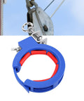 3 Pack 65mm Cable Tray Pulling Rollers Dark Blue Screw In Wire Guide Pulleys For Easy Tray Setup And Quick Wire Routing Smooth Rotation With Red Axle Wire Protection Durable And Versatile. Blue and red 65mm ABS tray roller with stainless clamp installed on cable tray