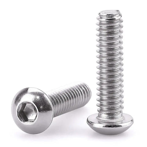 1/4-20 x 1 Button Head Socket Cap Screws In 304 Stainless Steel 18-8 With Bright Finish Allen Hex Drive Fully Machine Thread Pack Of 25
