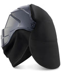 Side view of Two Pack Welding Helmet Cover And Bib Set With Extended Seal For Full Protection Flame Resistant Fabric Press Fit Design