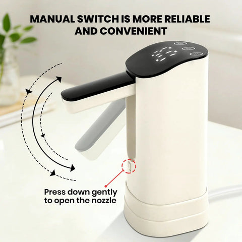 Water Dispenser For 5 Gallon Bottle With Digital Display And Dual Pumps USB Rechargeable Electric Water Pump With Foldable Spout