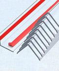 Heavy Duty Self Adhesive Wall Corner Guards 10 Pack Clear Polycarbonate Edge Protectors stacked for easy installation.