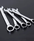 Ratchet Spanner Set With Metric Wrenches For Home Garage Use, Easy Grip Hand Tools Kit For Tight Spaces, Torque Gear Socket Nut Tools, Durable Anti Rust Finish, 12 Piece Boxed.