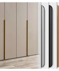 Hidden Aluminum Cabinet Handles For Doors And Drawers, slick concealed pulls with smooth edges, easy install with pre-drilled holes