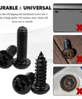 Lock Up Your Ride With This Anti Theft License Plate Screws Kit Featuring Tamper Proof Security Fasteners M6 Thread Black Mounting Hardware Includes Key To Keep Jokers From Yanking Your Tags Off Front Or Rear Bumper Today showing black stainless steel screws, self-tapping design, rust comparison.