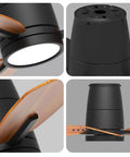 Close-up views of a 30 Inch Ceiling Fan With Lights And Remote Control, Quiet DC Motor, Three Color Temperature LED Light, Reversible Blades