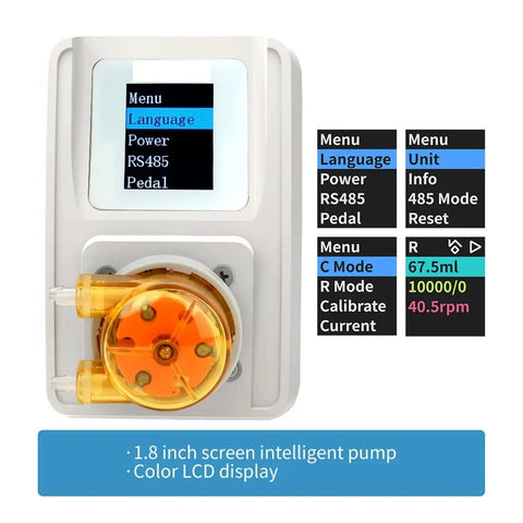 Adjustable Peristaltic Dosing Pump 88Ml Min For Lab And Aquarium Use Stepper Motor With Lcd Display Precise Fluid Control Diaphragm Mechanism Reliable Performance Smooth Operation Easy To Monitor Flow Rates For Various Chemical Applications And Aquatic