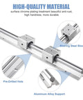 SBR20 Linear Rail Kit 3000mm with four 1500mm rails showing pre-drilled holes, bearing steel block, and aluminum alloy support.
