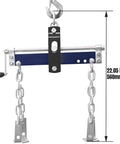 Front view of Beefy Steel Engine Leveler With Adjustable Handle, Three Position, 1,500 Lb Capacity for Engine Hoists, Blue
