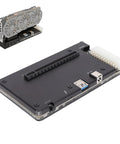 Mini External Graphics Card eGPU Dock For Thunderbolt 3 And 4 Plus USB4 Ports With Pcie 16x Upgrade Bay seen from a side angle.