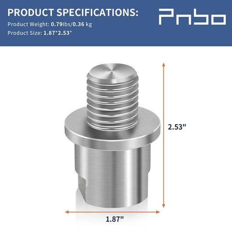 Precision Hardened Steel Woodworking Lathe Headstock Spindle Adapter, 1.87in x 2.53in, weighs 0.79lbs, for spindle conversion.