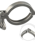 1.5 To 4 Inch Stainless Steel Tri Clamp With Quick Connector And Quick Release Clamp For Pipe End 2 Inch Sanitary Hygienic Food Grade SS304 Polished Surface Clover Style Three Way Clamp For Beverages And Pharmaceutical Applications