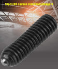 Deadset Strong M3 Hex Socket Spring Ball Plungers, 20 Piece Carbon Steel Fastener Set With Durable Black Oxide Finish, close-up view.