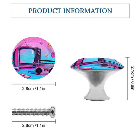 Retro Gadgets Collage Cabinet Knobs 1.1 Inch Stainless Steel Drawer Handles Aluminum Alloy Furniture Pulls