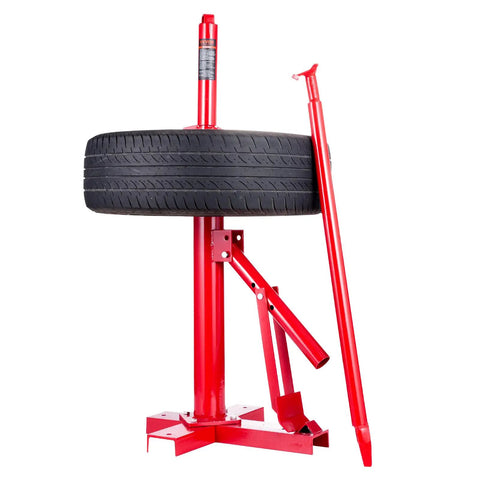 Manual Tire Changer and Bead Breaker Set for 8 to 16 Inch Tires Portable Hand Mount Tool for Cars Trucks and Trailers in red steel