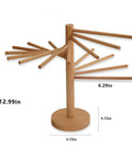 Foldable Wooden Pasta Drying Rack For Fresh Homemade Noodles Easy Hang Counter Space Saver Solid Build, 12.99in tall.